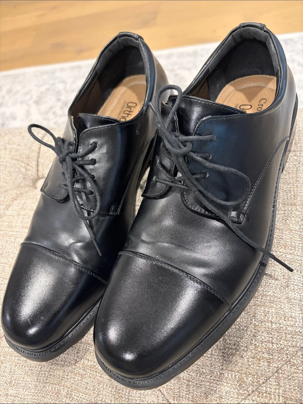 croft & barrow Black Cap-Toe Derby Dress Shoes for Men